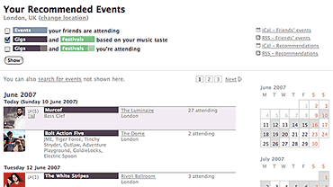 Last.fm Recommended Events